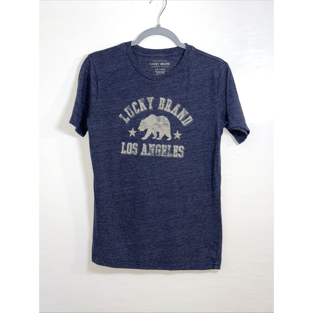 LUCKY BRAND Boys Bear Graphic Short Sleeve T-shirt Blue Size Large (14/16)